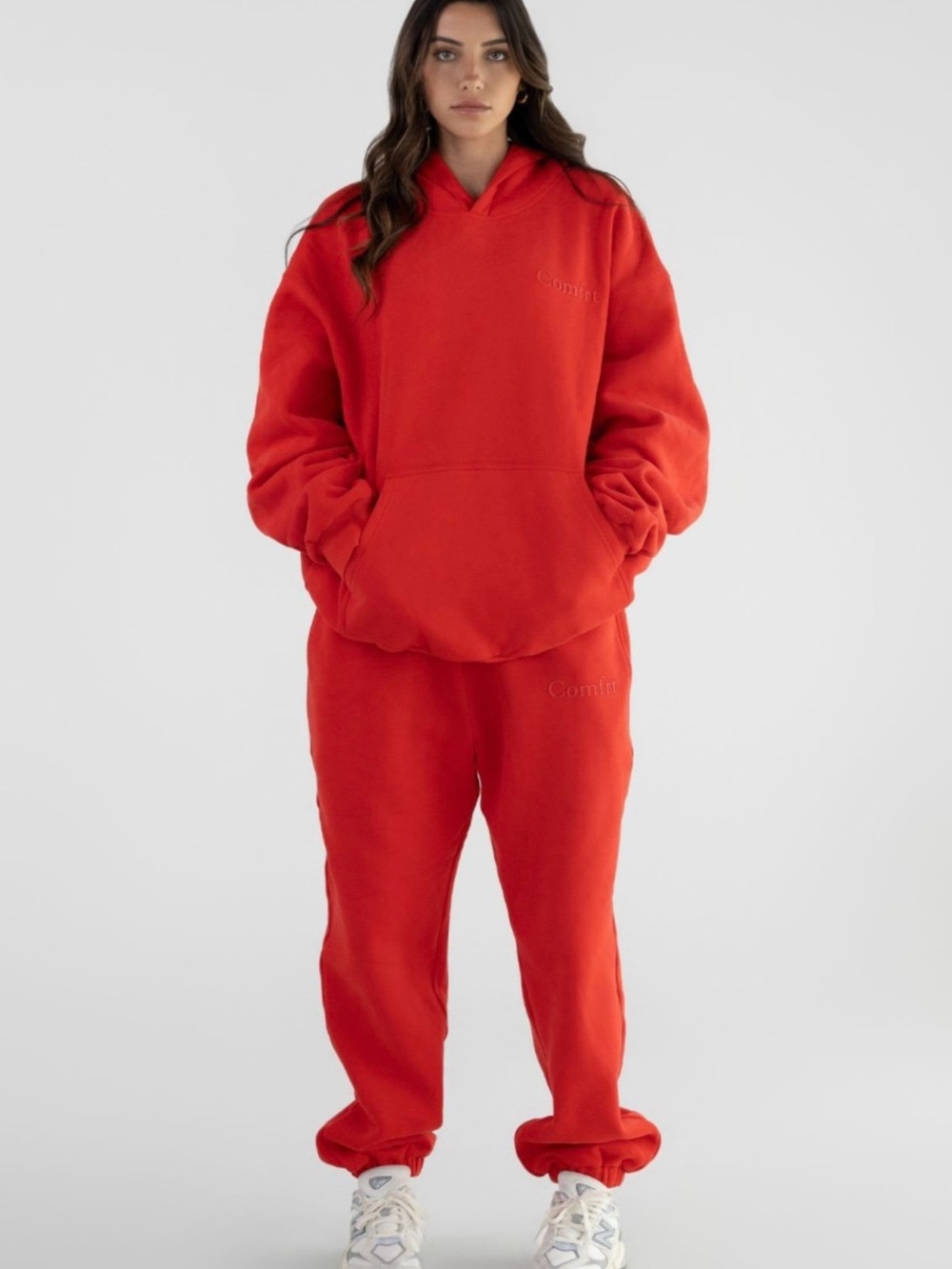 Comfrt Red Fleece Hoodie and Jogger set